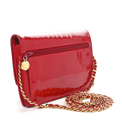 Chanel Patent Timeless CC Wallet On Chain WOC Red 2 of 12