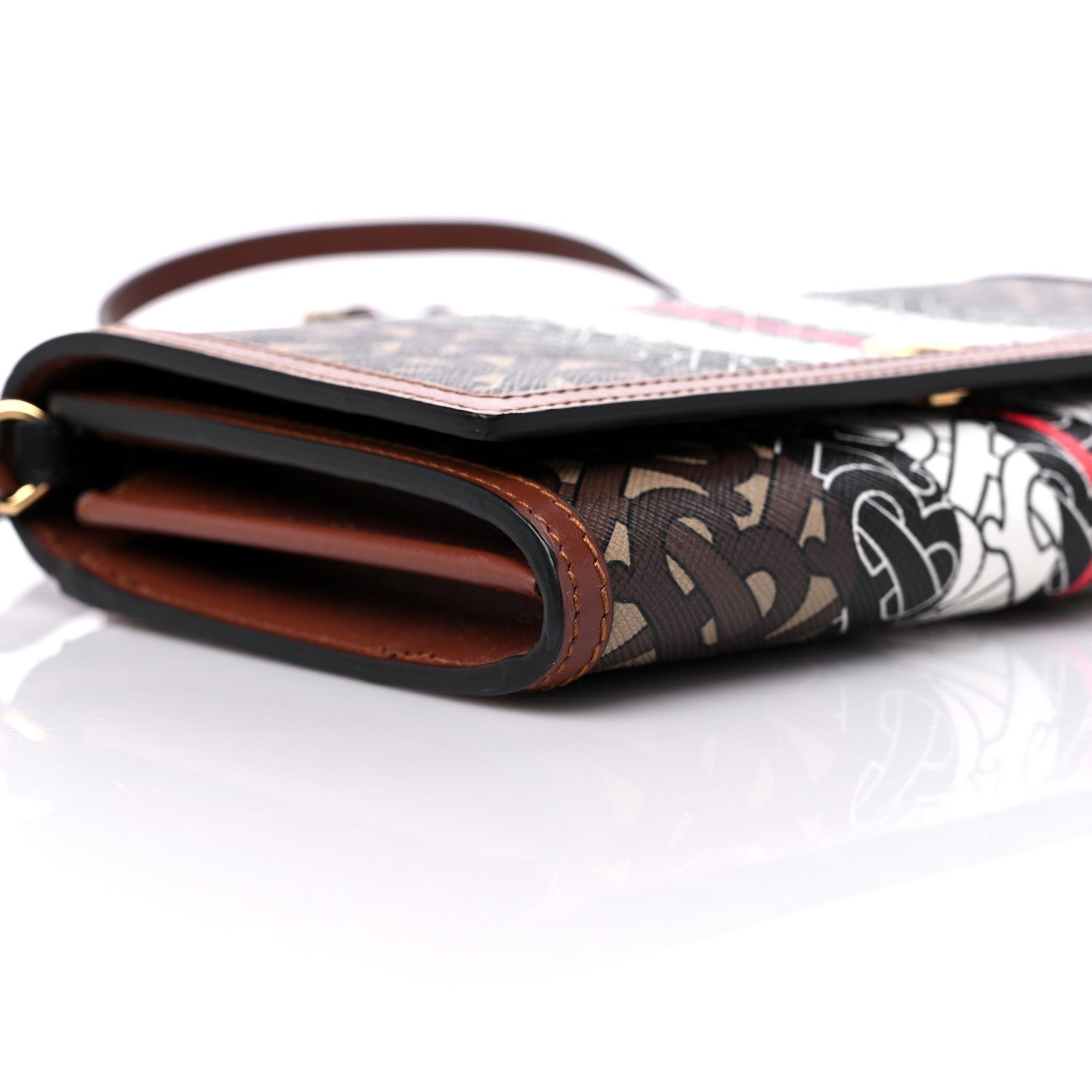 Burberry E-Canvas Monogram Stripe Hannah Wallet Bridle Brown 7 of 10
