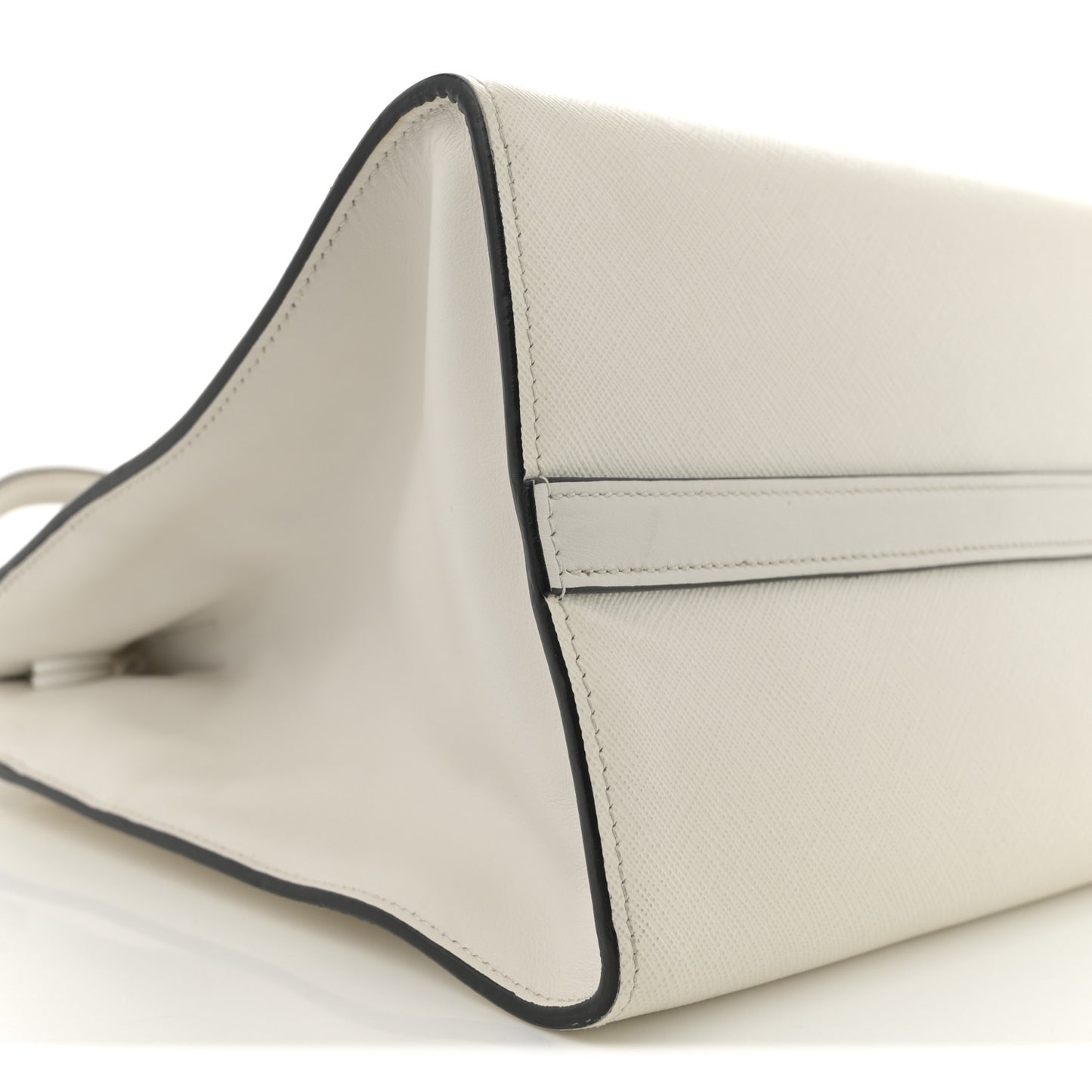 Saffiano City Calfskin Greche Paradigme Bag White Black