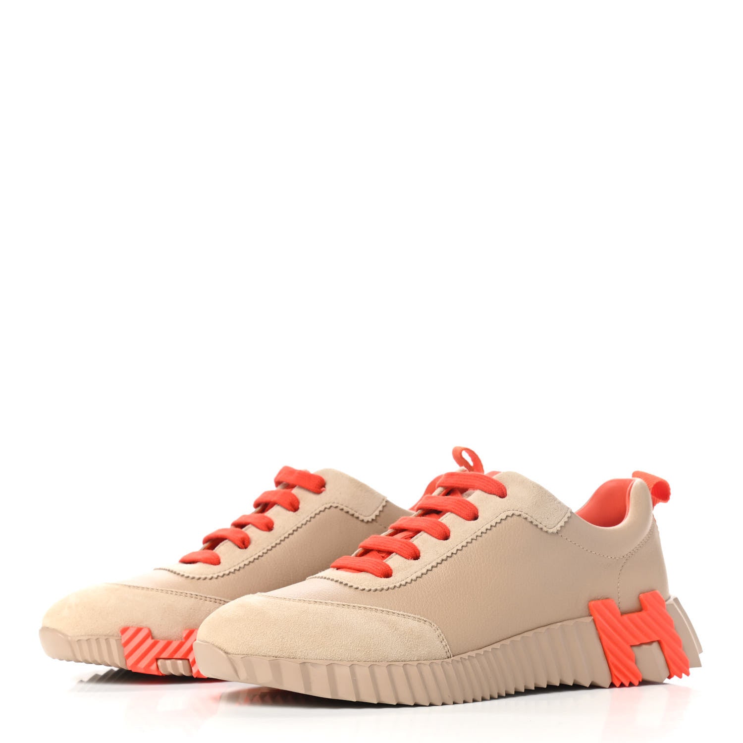 Hermes Goatskin Suede Goatskin Bouncing Sneakers 36 Beige Sarrasin 3 of 8