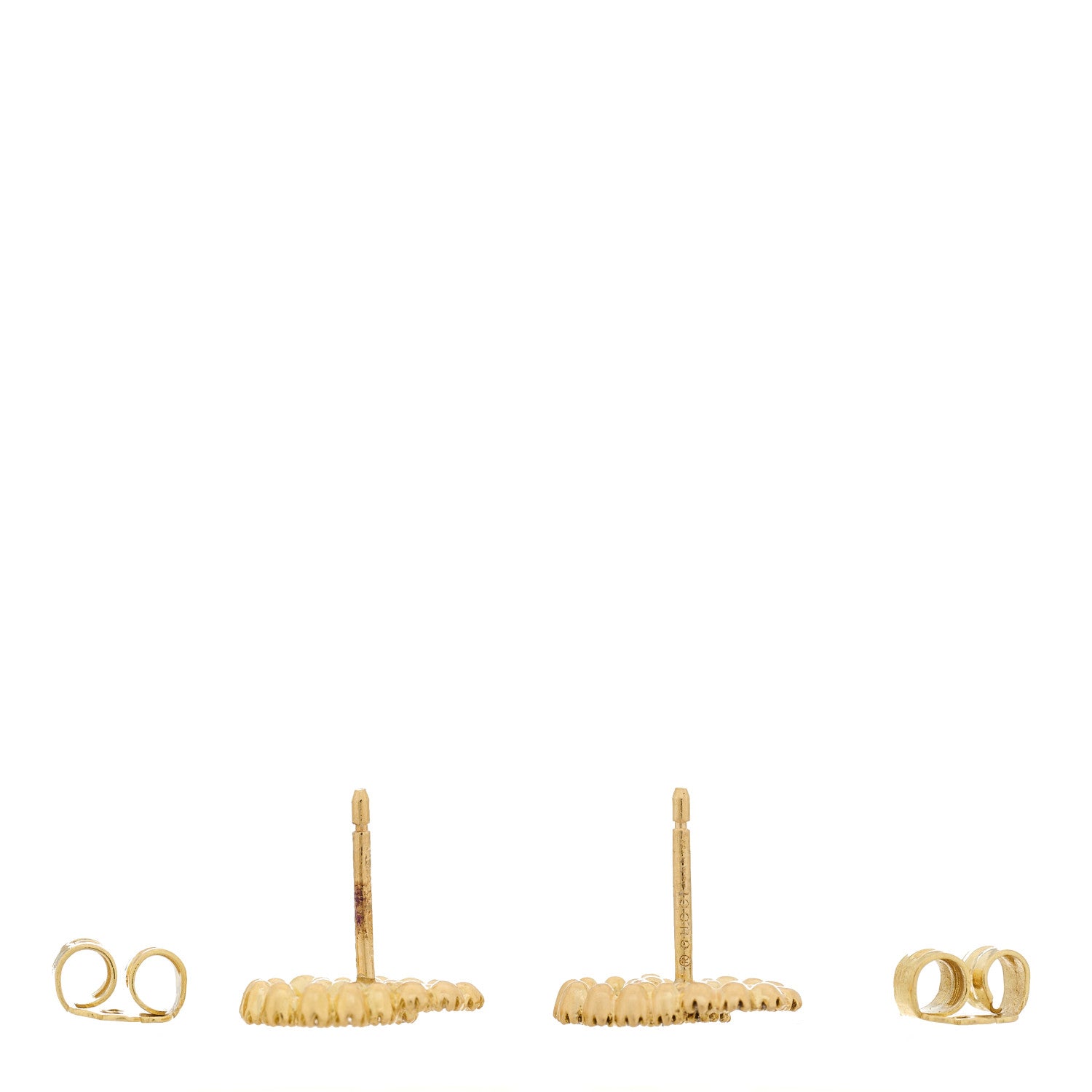 Gucci 18K Yellow Gold Diamond Running G Earrings 3 of 5