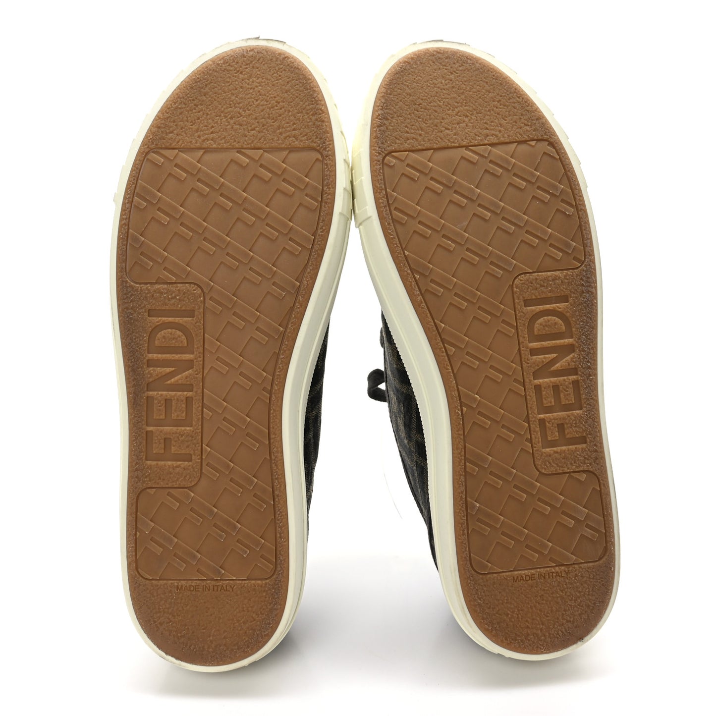 Fabric Jacquard FF Womens Domino Low Top Sneakers 40 Tobacco