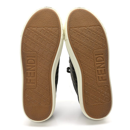 Fendi Fabric Jacquard FF Womens Domino Low Top Sneakers 40 Tobacco 5 of 8