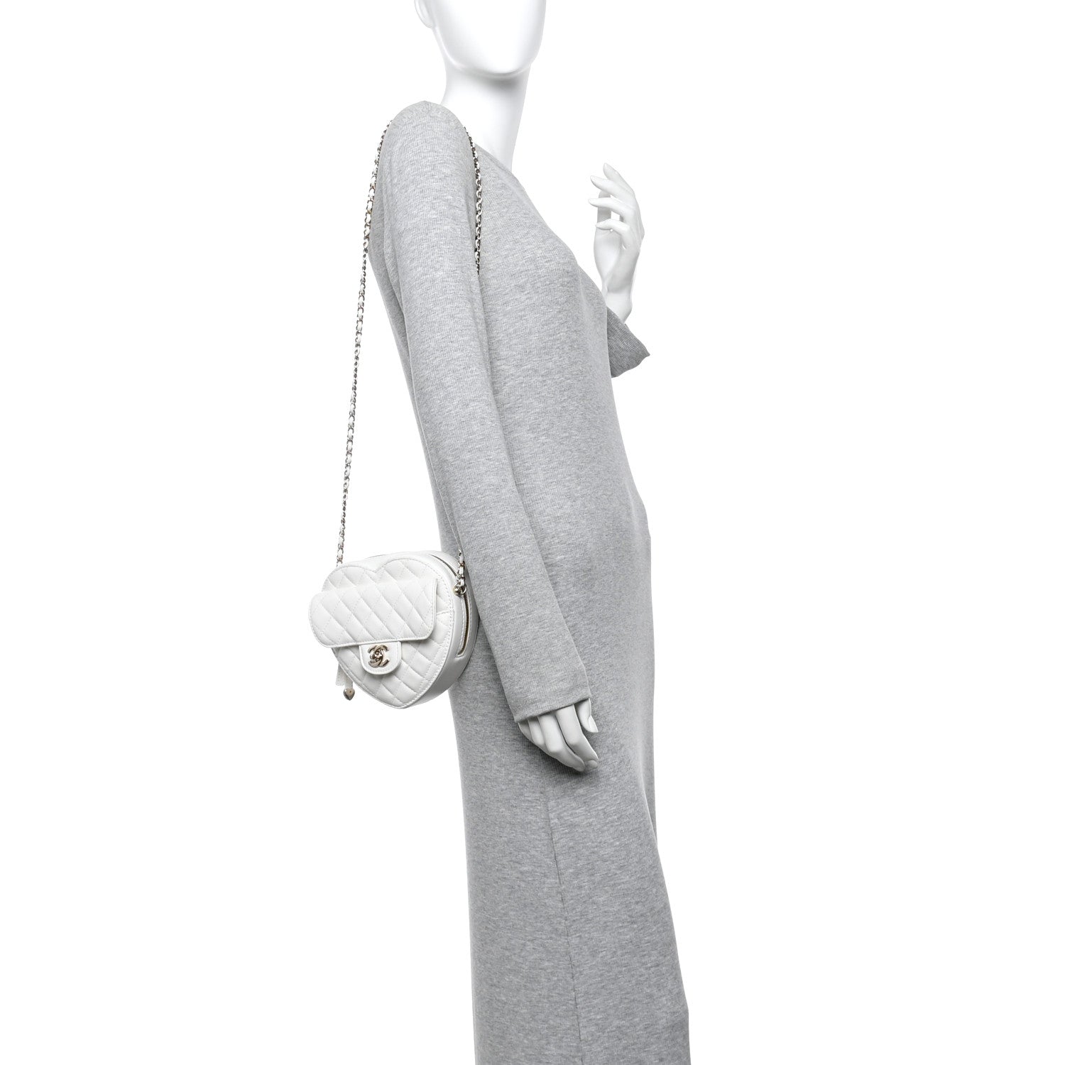 Chanel Lambskin Quilted CC In Love Heart Bag White 2 of 11