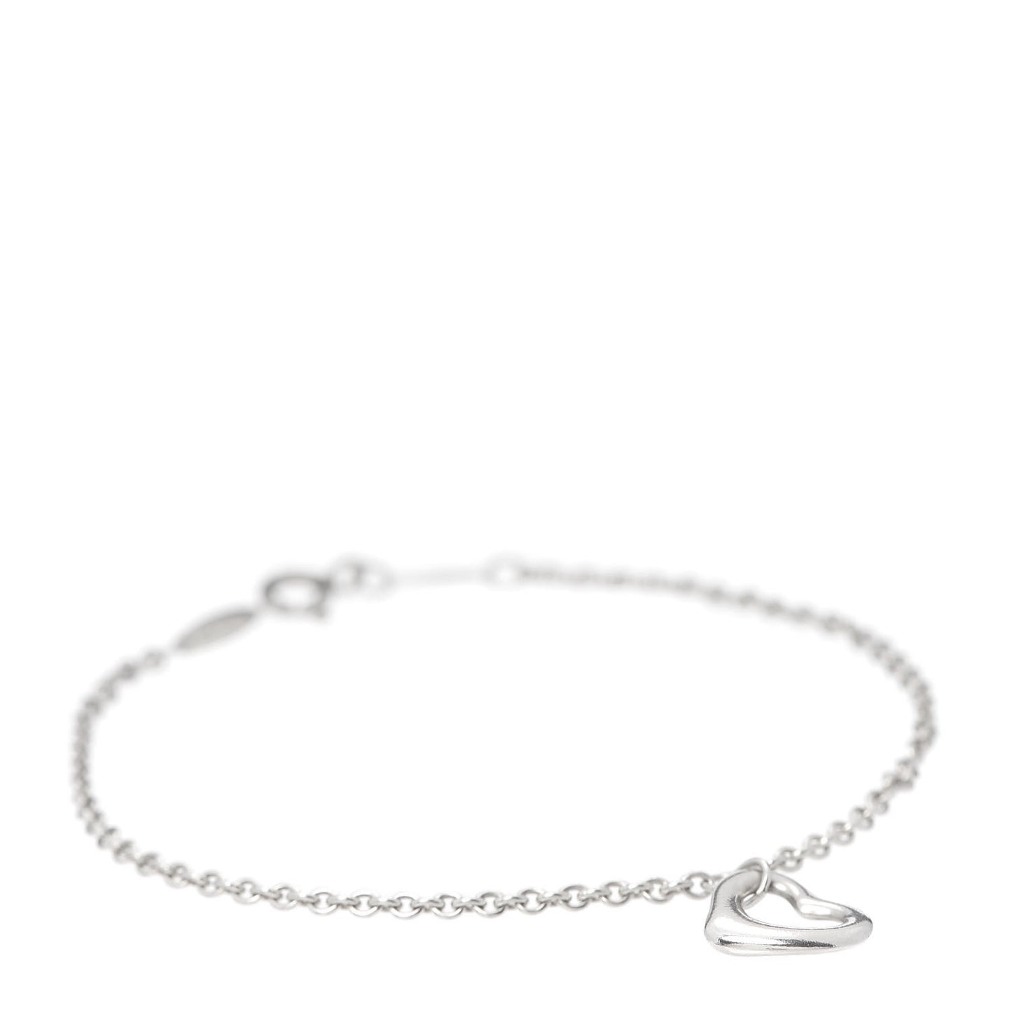 Sterling Silver Elsa Peretti Open Heart Charm Bracelet
