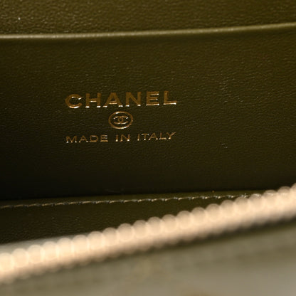 Chanel Lambskin Quilted Pick Me Up Vanity Case Khaki 6 of 11