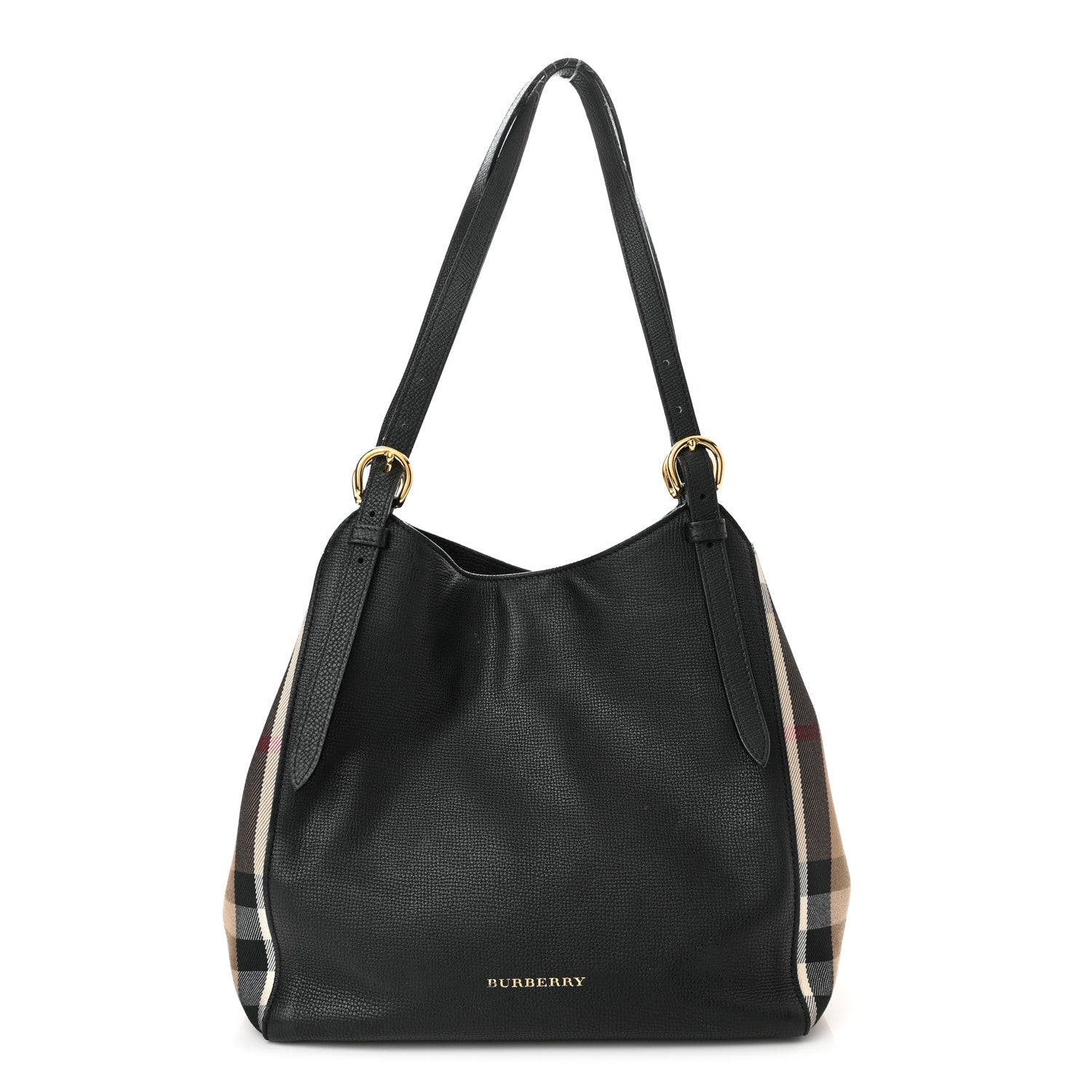 Burberry Grainy Calfskin House Check Small Canterbury Black 1 of 18