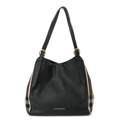 Burberry Grainy Calfskin House Check Small Canterbury Black 1 of 18