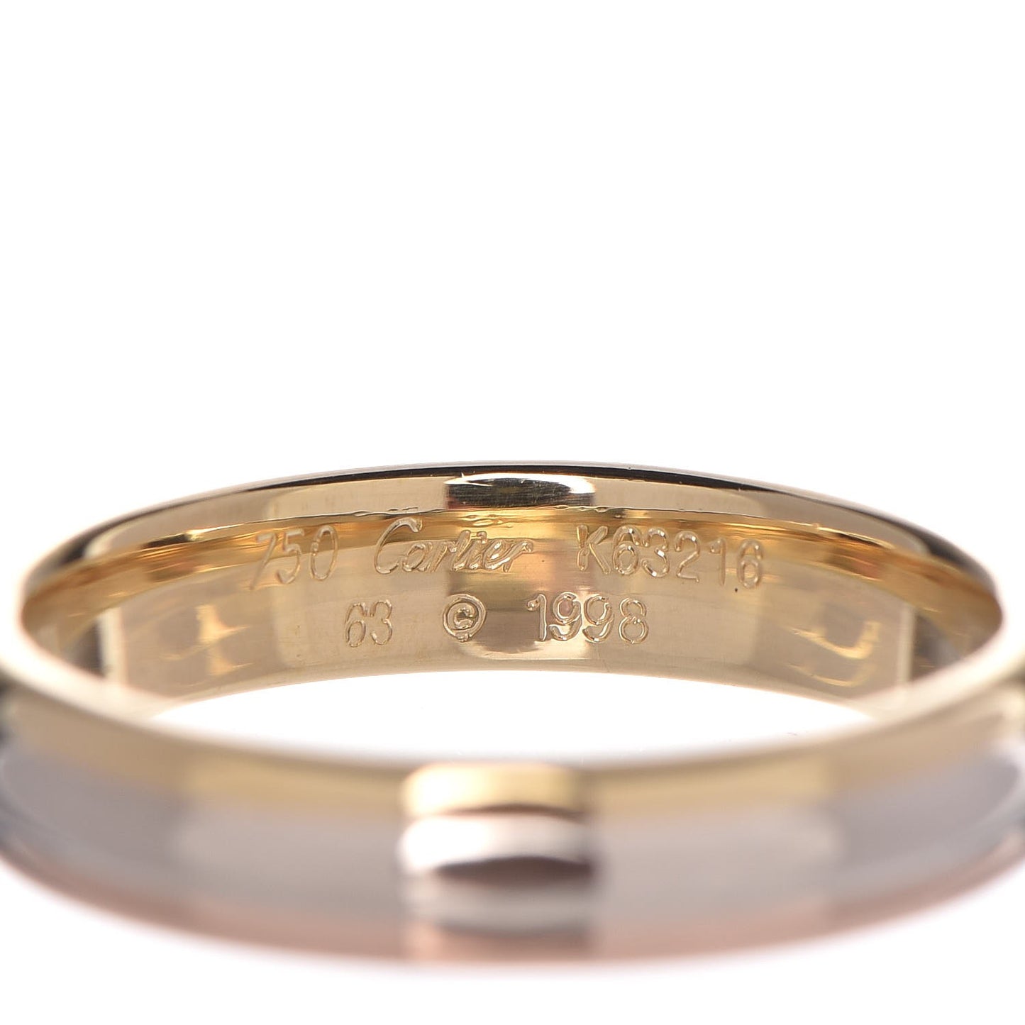 18K Pink Yellow White Gold 4.8 mm Trinity Wedding Band Ring 63 10.25