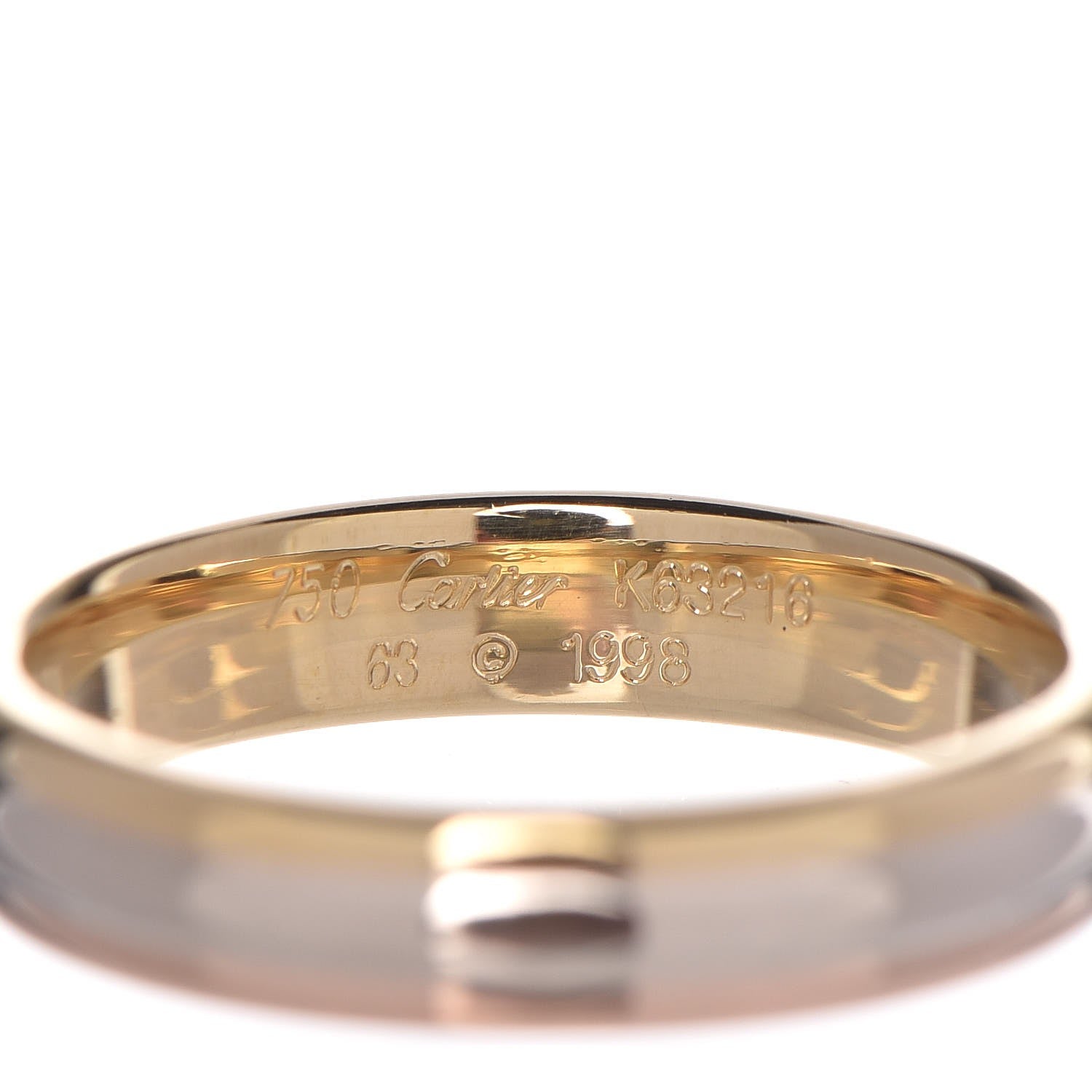 Cartier 18K Pink Yellow White Gold 4.8 mm Trinity Wedding Band Ring 63 10.25 3 of 3