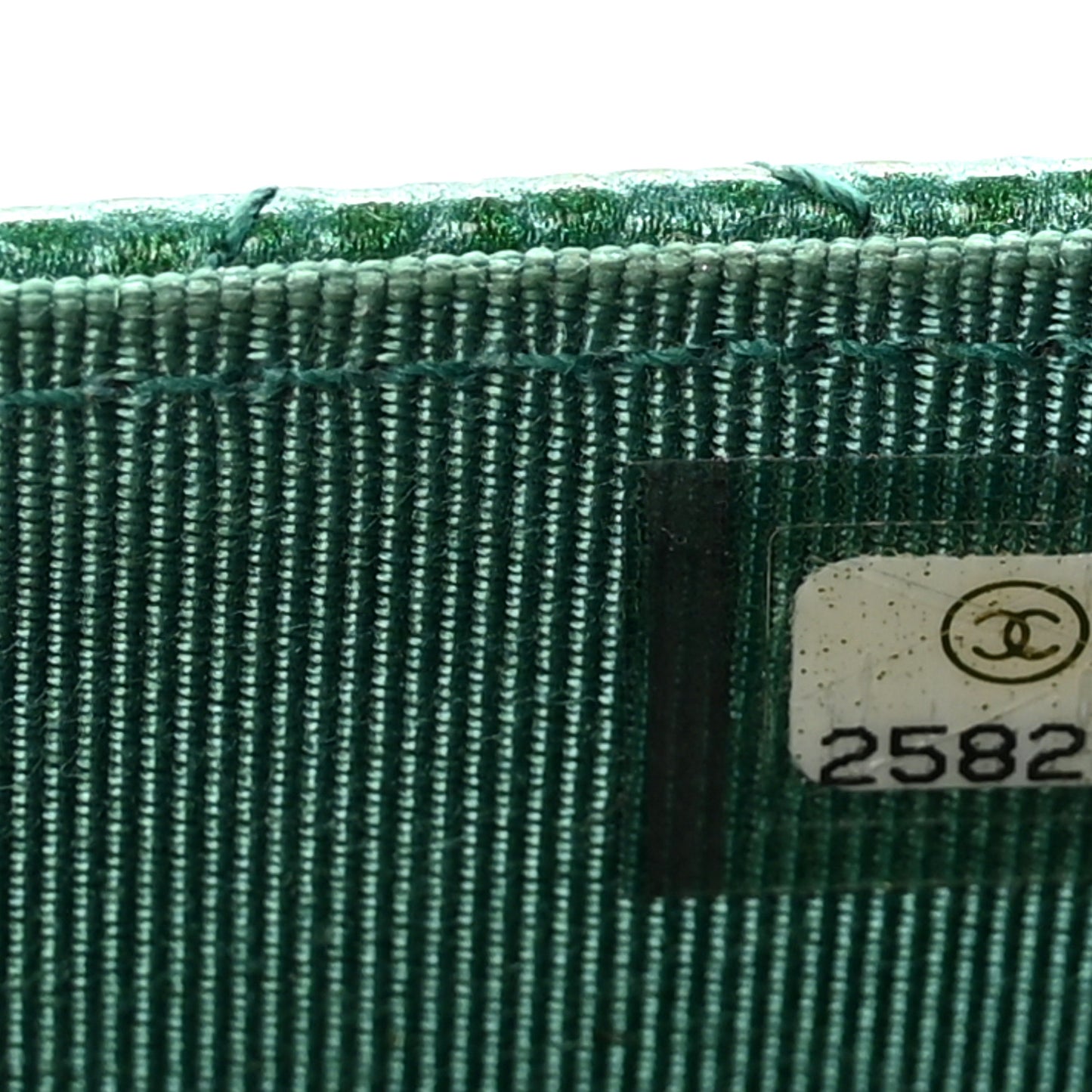 Metallic Caviar Quilted Flap Card Holder Wallet Green