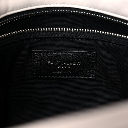 Saint Laurent Lambskin Quilted Medium Loulou Puffer Monogram Chain Satchel Crema Soft 7 of 13
