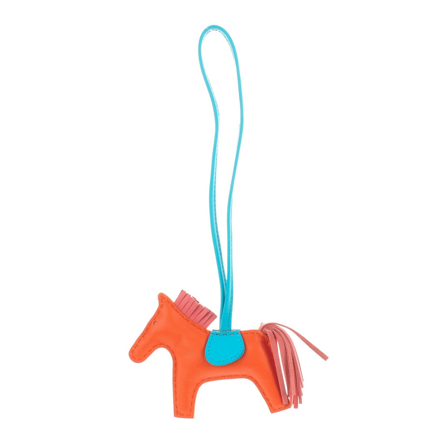 Milo Lambskin Grigri Rodeo Horse Bag Charm PM Orange Poppy Rose Azalee Bleu Azteque