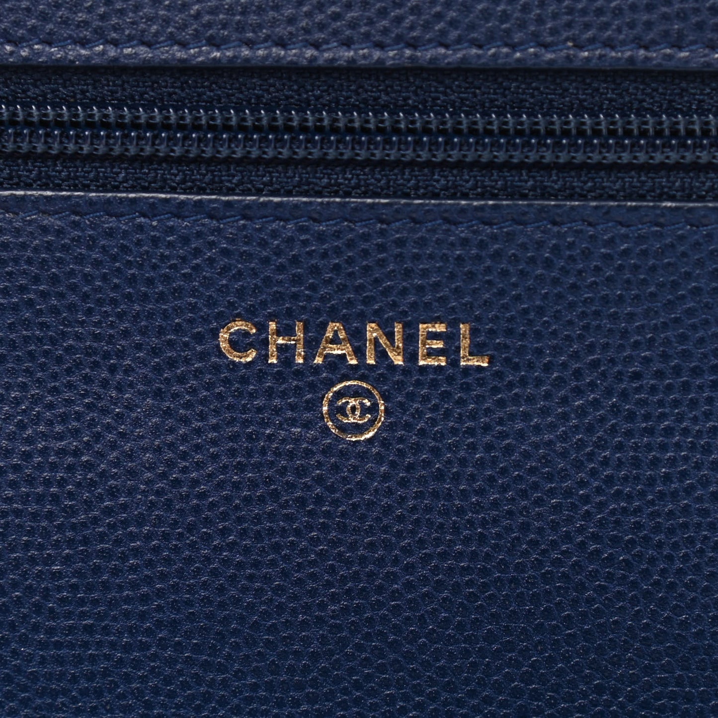 Caviar Quilted Golden Class Wallet On Chain WOC Navy