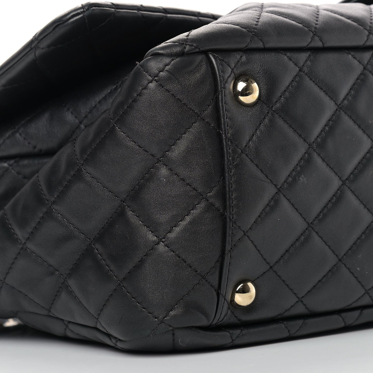 Chanel Calfskin Quilted XXL Travel Flap Bag Black 8 of 12