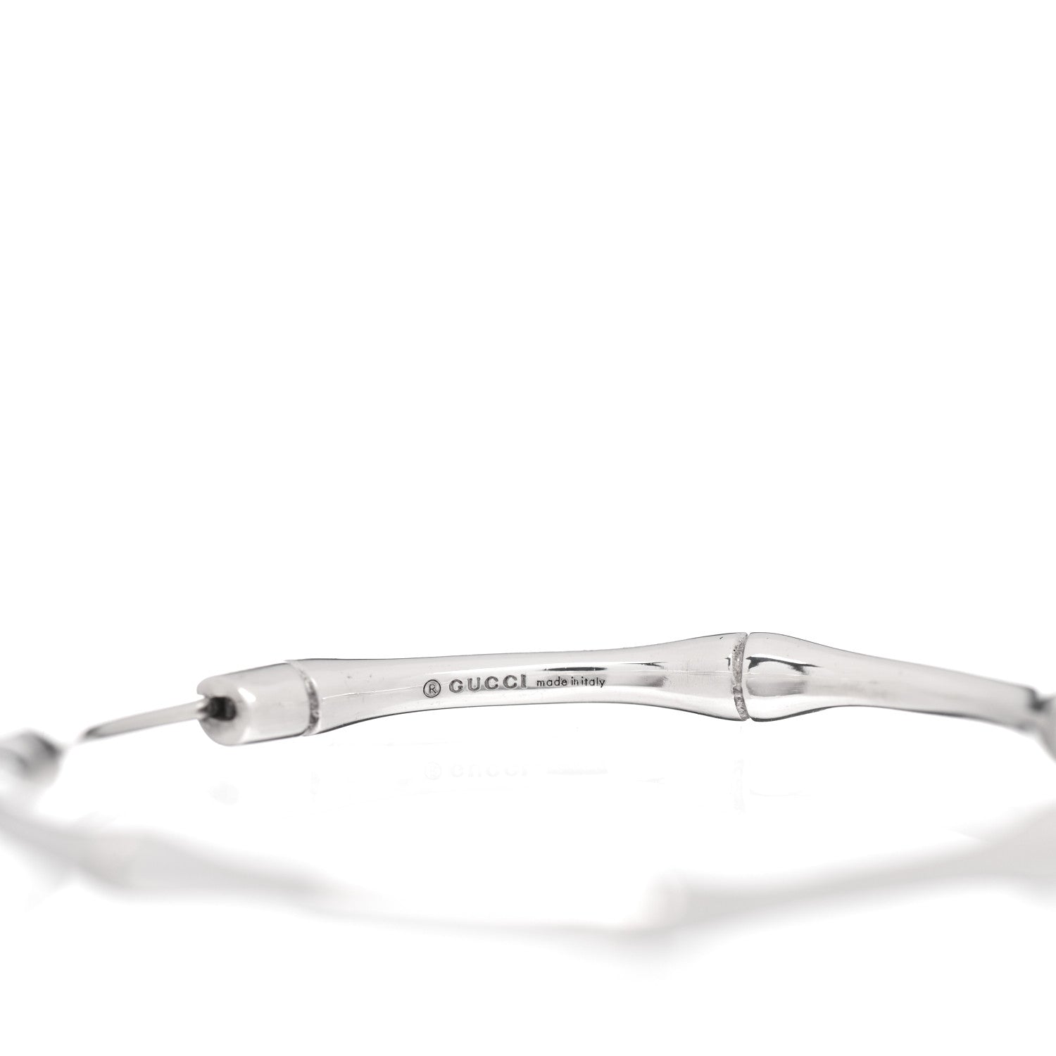 Gucci Sterling Silver Bamboo Hoop Earrings 3 of 4