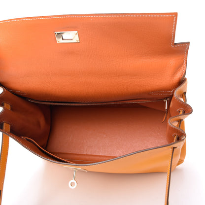 Hermes Epsom Candy Kelly Retourne 35 Jaune D'Or Feu 5 of 11