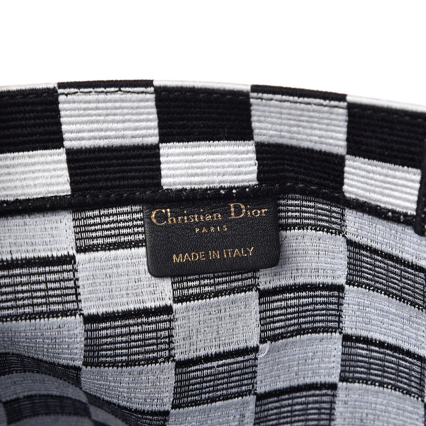 Canvas Embroidered Checkered Book Tote Black White