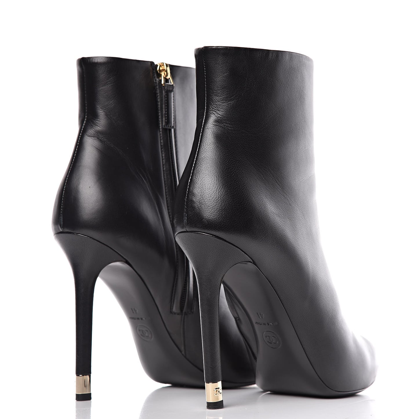 Lambskin CC Short Booties 41 Black