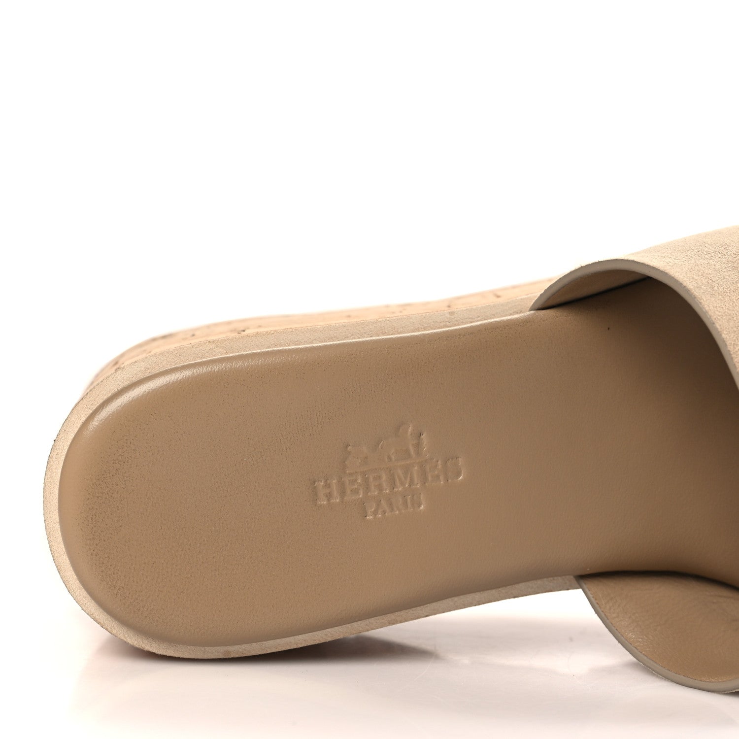 Hermes Suede Goatskin Cork Eze 30 Sandals 36 Beige Argile 7 of 9
