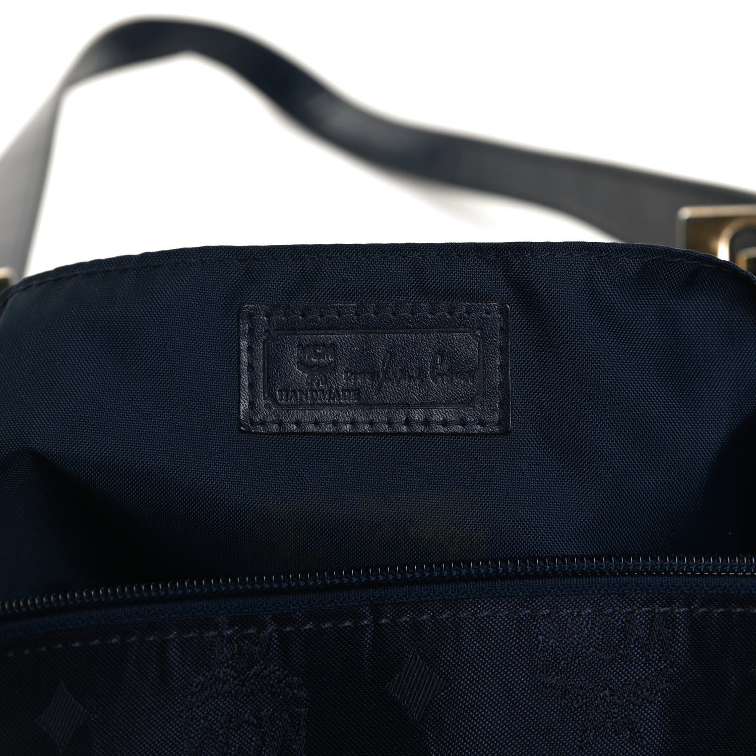 MCM Nylon Monogram Tote Blue 5 of 11