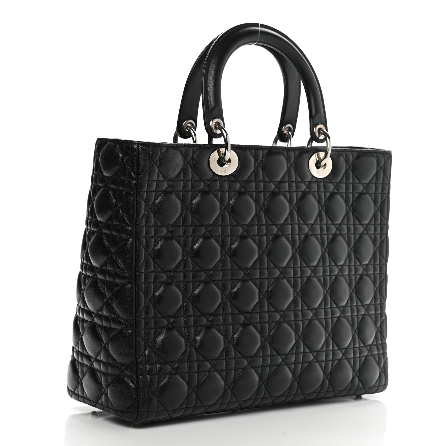 Christian Dior Lambskin Cannage Large Lady Dior Black 3 of 10