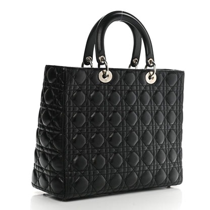Christian Dior Lambskin Cannage Large Lady Dior Black 3 of 10