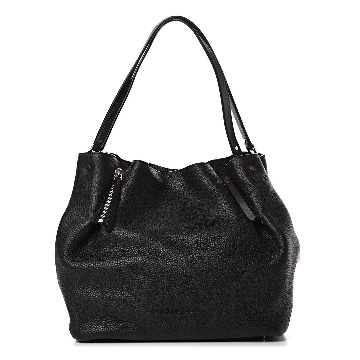 Grainy Calfskin House Check Medium Maidstone Black