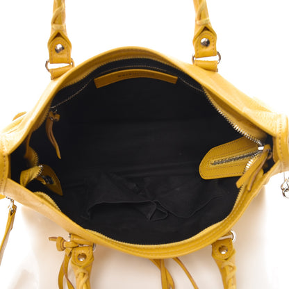 Balenciaga Chevre Silver Metallic Edge Hardware S City Jaune Epi 6 of 12