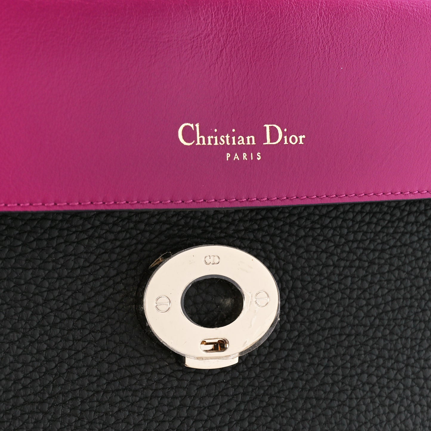 Bullcalf Medium Be Dior Flap Black Fraise