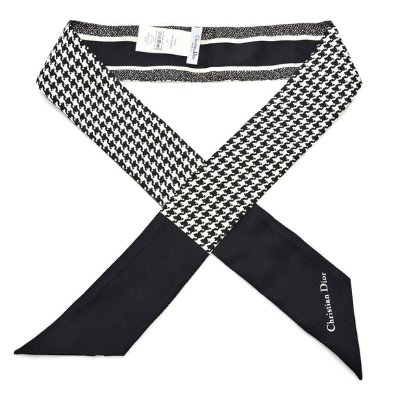 Christian Dior Silk 30 Montaigne Mitzah Scarf Black White 1545125