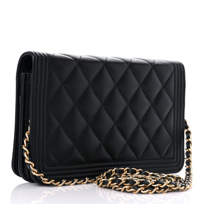 Chanel Caviar Quilted Boy Wallet On Chain WOC Black 3 of 15