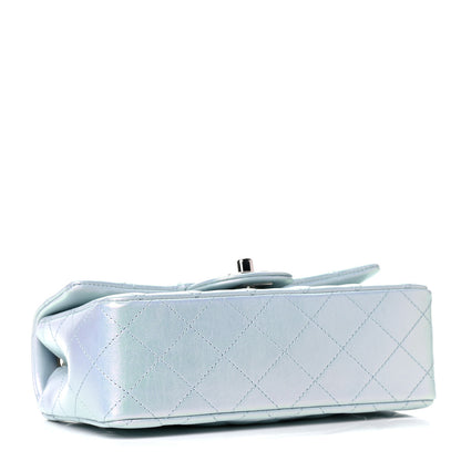 Chanel Iridescent Calfskin Quilted Mini Rectangular Flap Light Blue 4 of 13