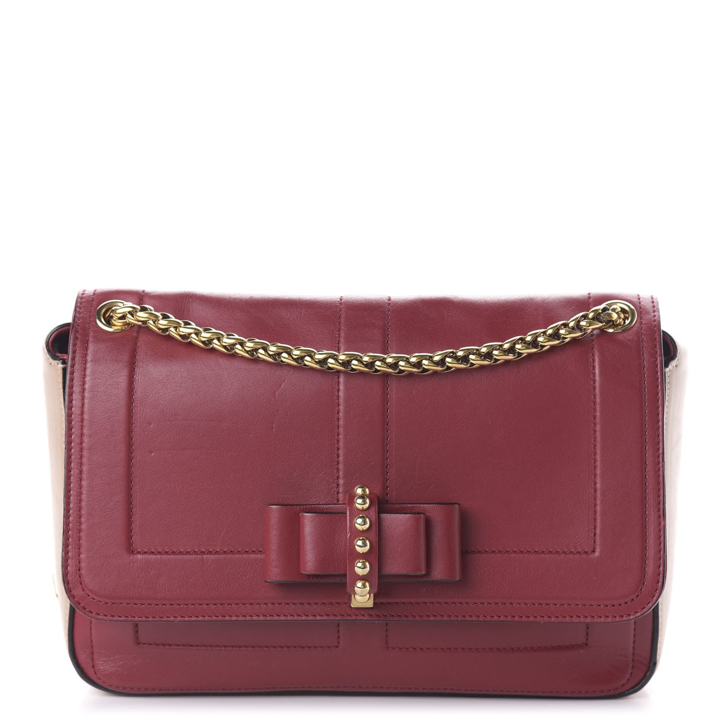 Christian Louboutin Soft Calfskin Small Sweety Charity Shoulder Bag Nude Red 1 of 9