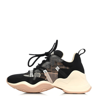Fendi Mesh FF Womens FFluid Low Top Sneakers 36 Tobacco Black Skin 1 of 4