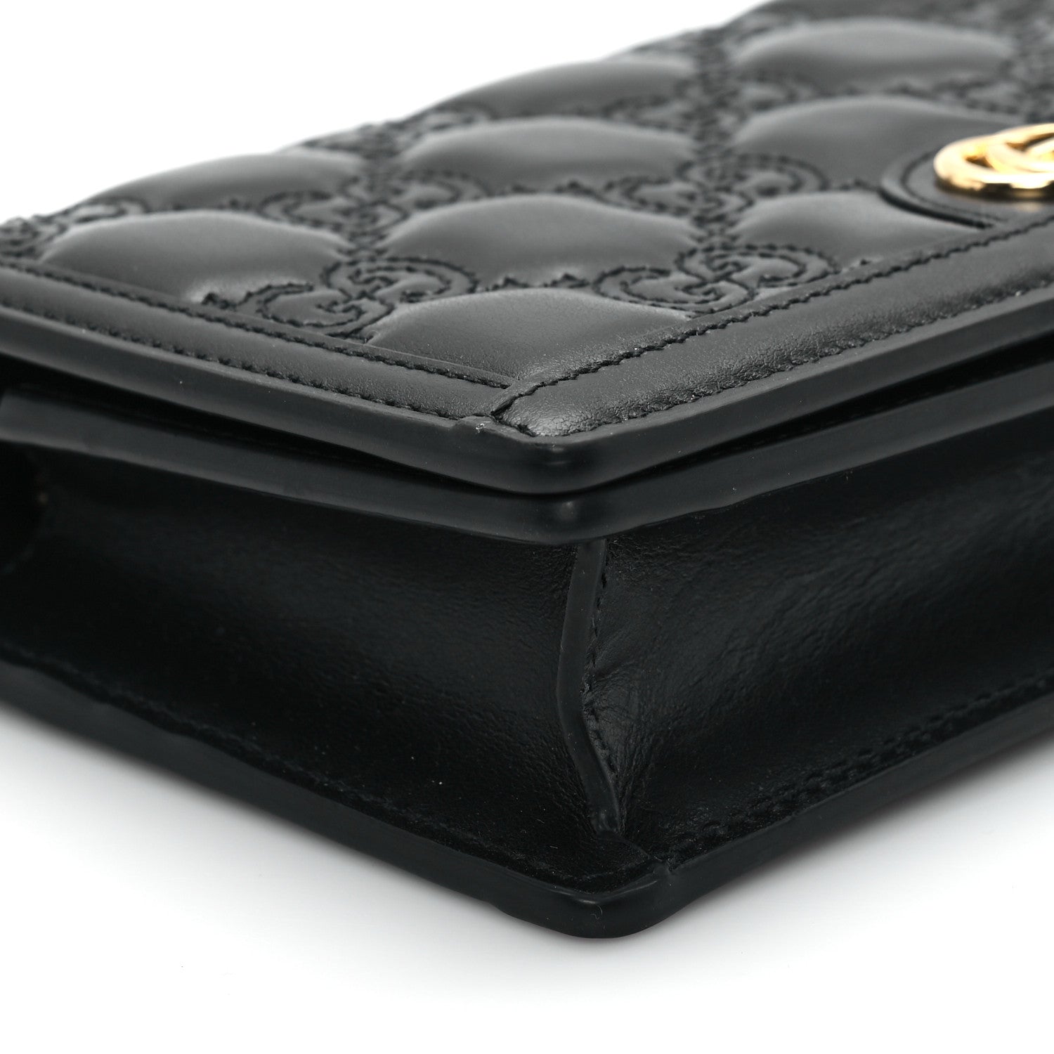 Gucci Calfskin GG Matelasse Chain Wallet Black 9 of 12