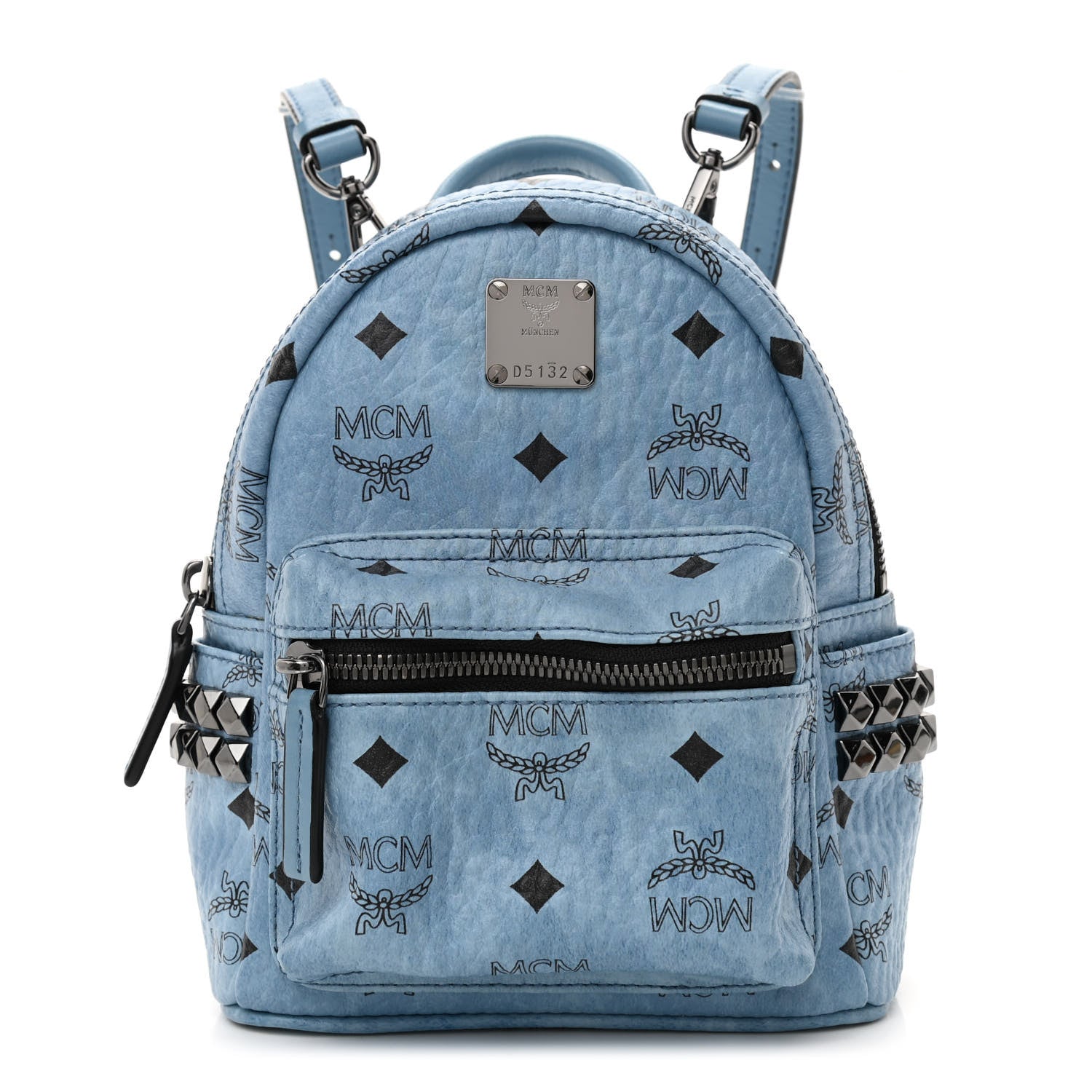 MCM Visetos Side Stud X-Mini Stark Bebe Boo Backpack Blue 1 of 8