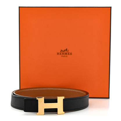 Hermes Swift Epsom 24mm Mini Constance H Belt 80 32 Black Gold 80/32 Black Gold 7 of 7