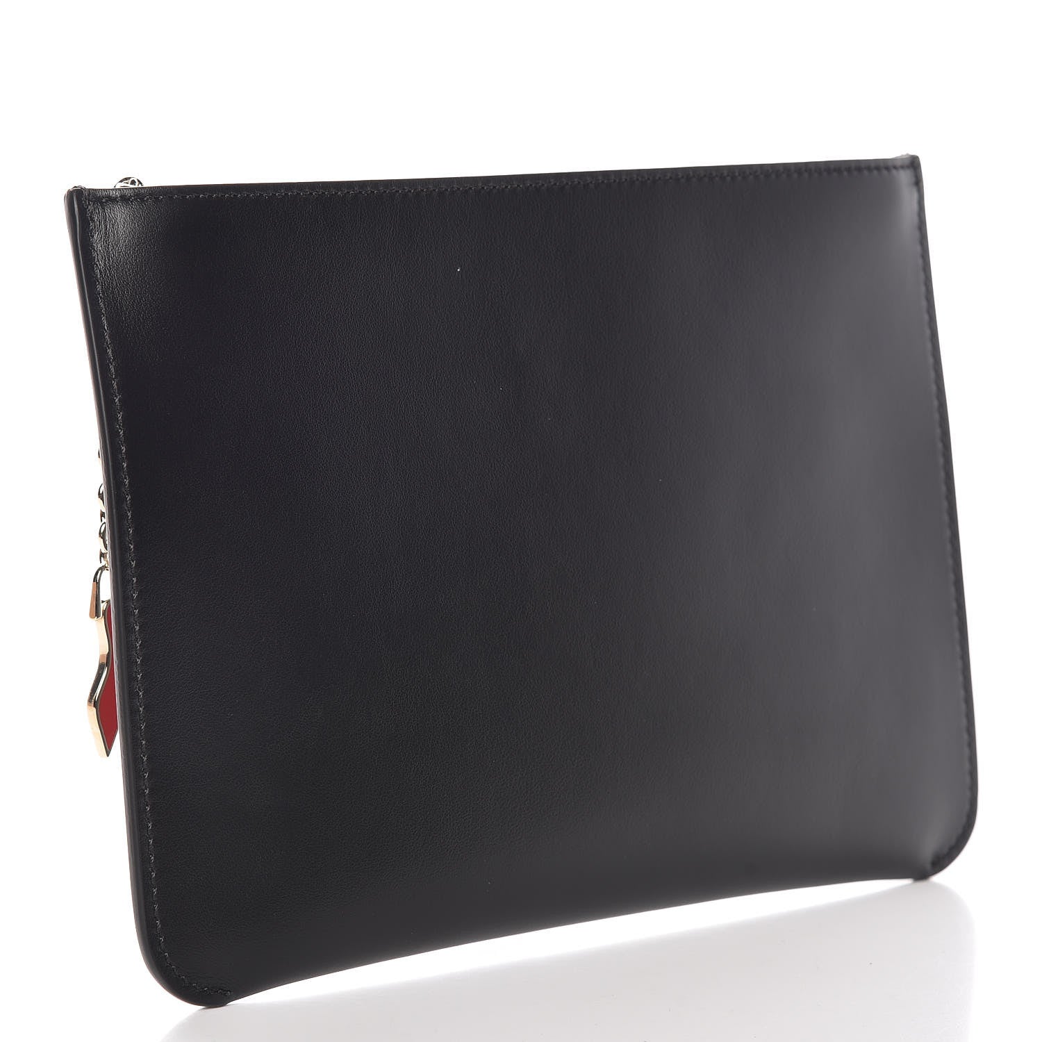 Christian Louboutin Calfskin Loubicute Charms Clutch Black 3 of 9