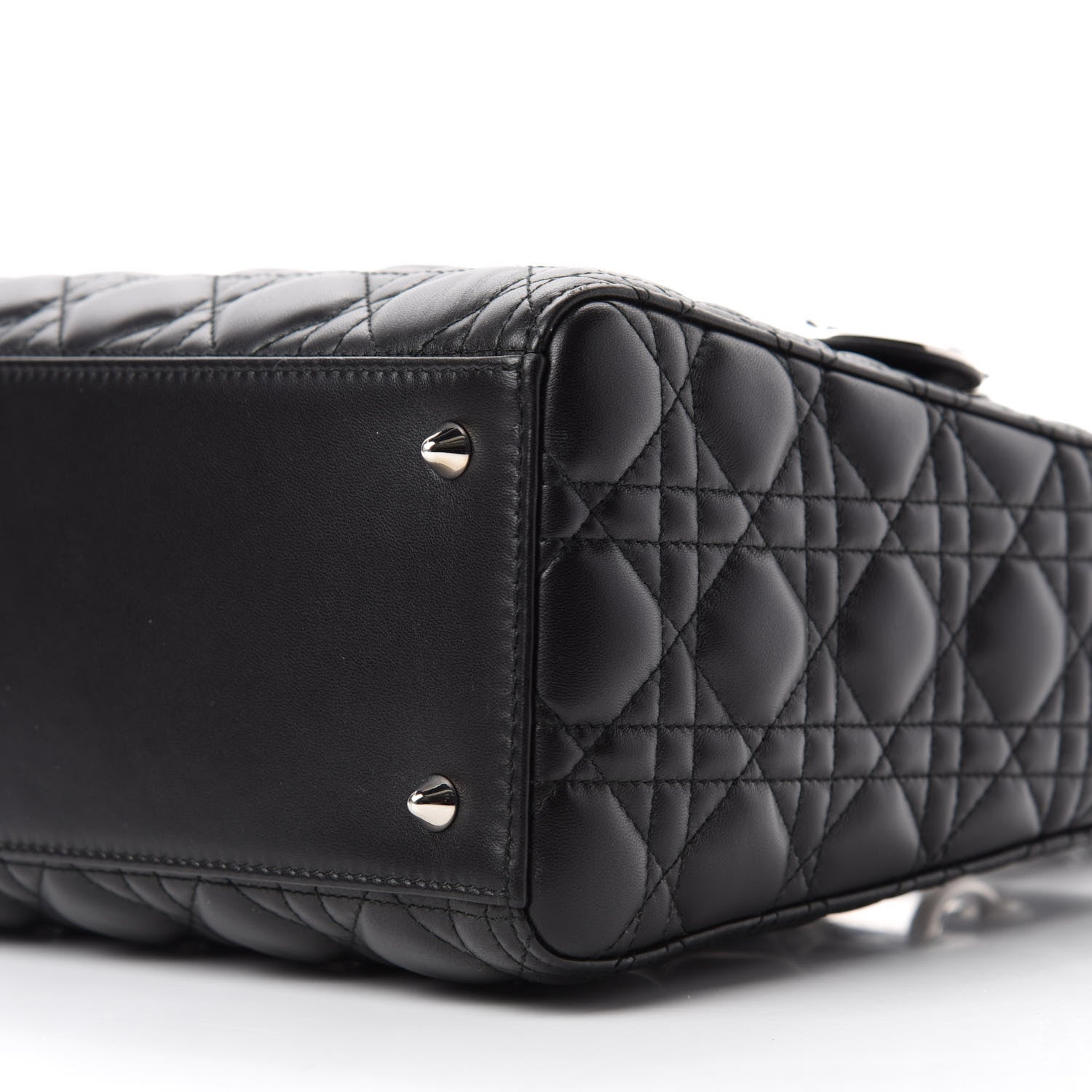 Christian Dior Lambskin Cannage Medium Lady Dior Black 7 of 11