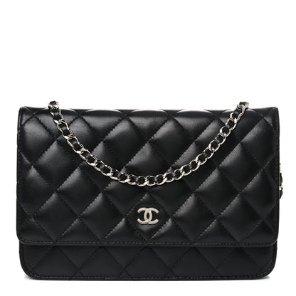 Chanel Lambskin Quilted Wallet On Chain WOC Black 1 of 15