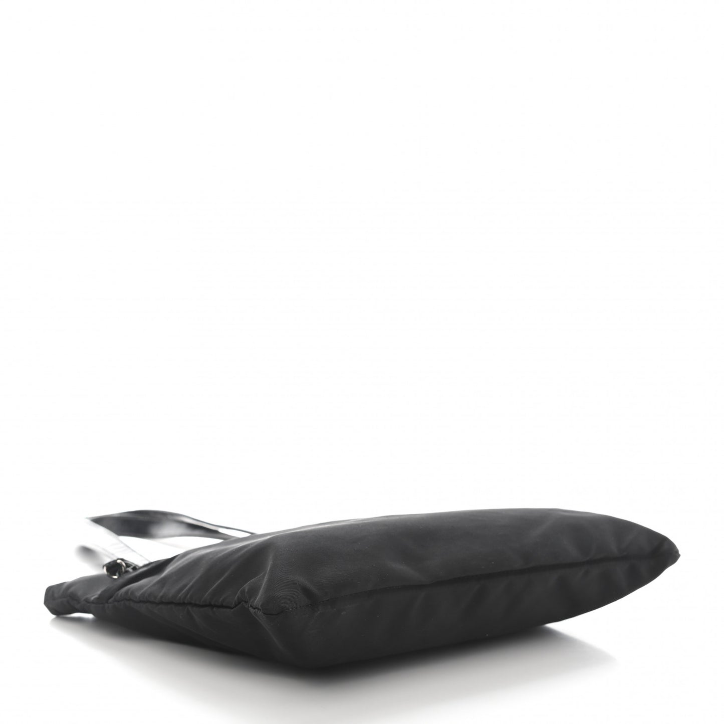 Tessuto Nylon Calfskin Shoulder Bag Black