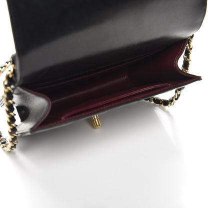 Chanel Lambskin Quilted Crossing Times Mini Flap Black 5 of 10