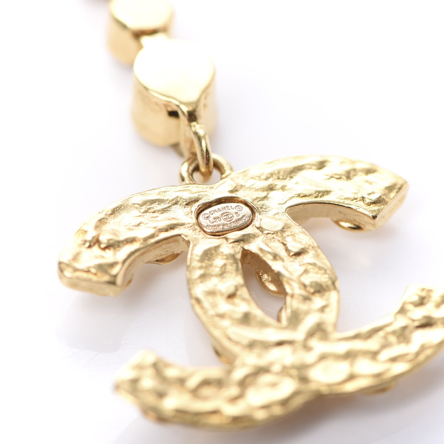 Chanel CC Crystal Drop Earrings Gold 4 of 5