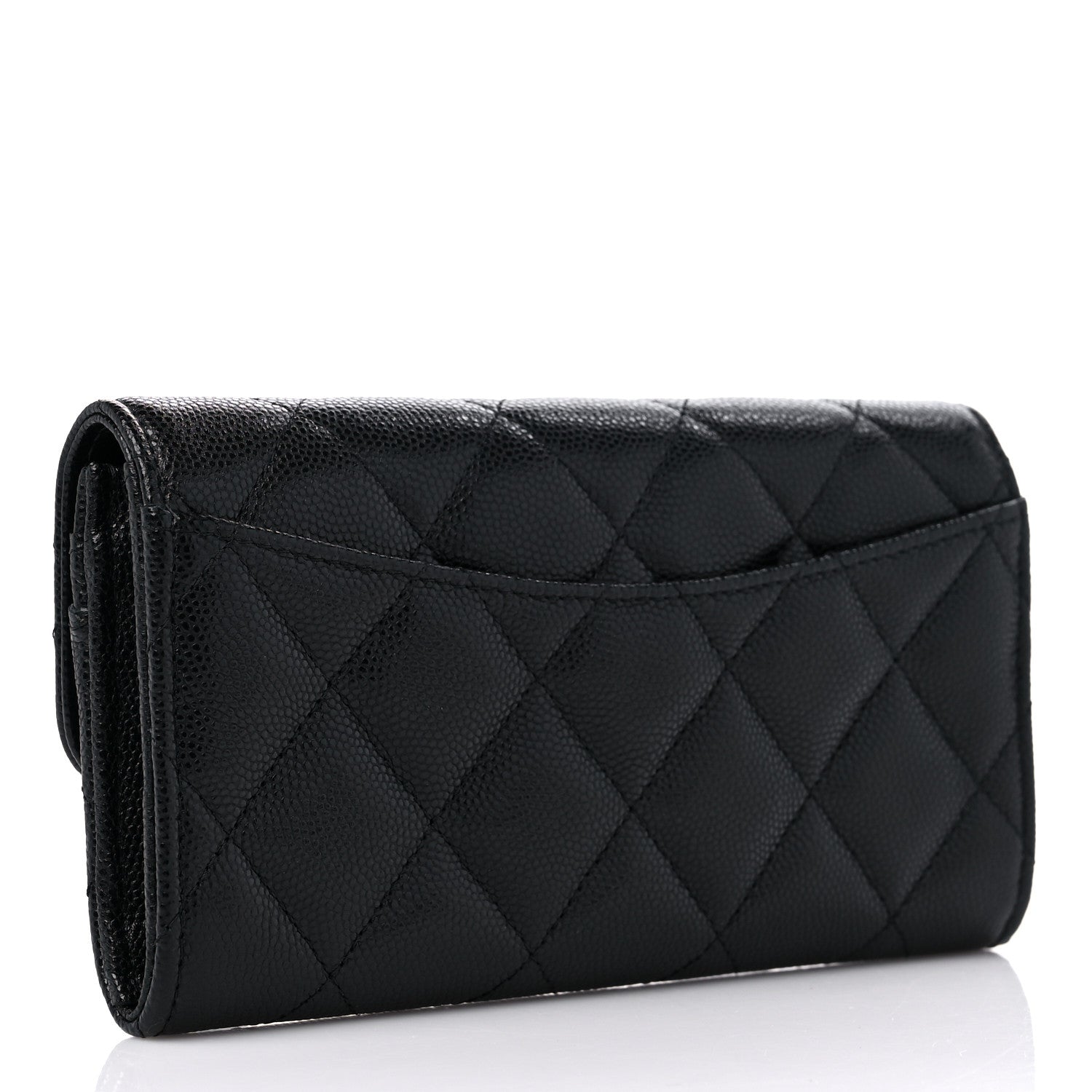 Chanel Caviar Quilted Medium Gusset Flap Wallet Black 3 of 11