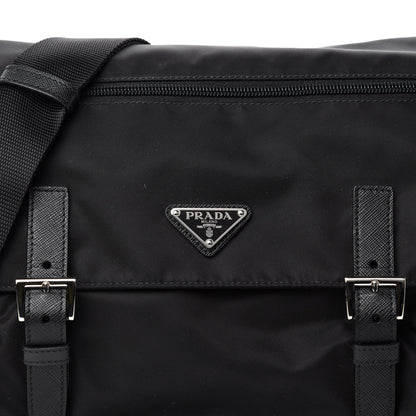 Prada Tessuto Nylon Saffiano Messenger Bag Black 10 of 10