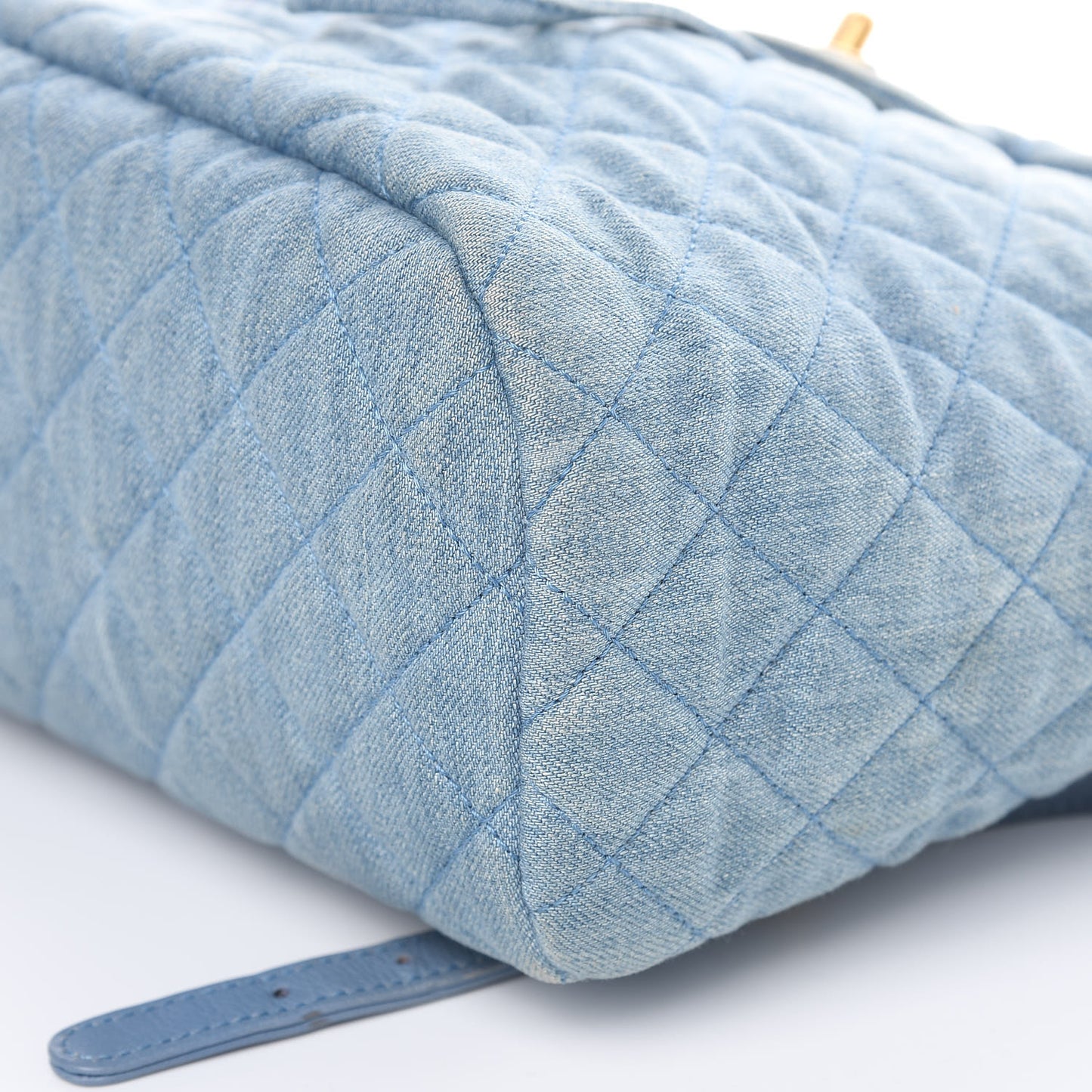 Washed Denim Quilted Small Urban Spirit Backpack Light Blue