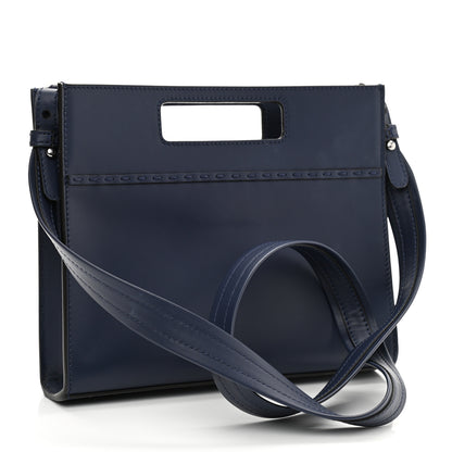 Fendi Vitello King Logo Embossed Mini East West Shopper Blueberry 3 of 11