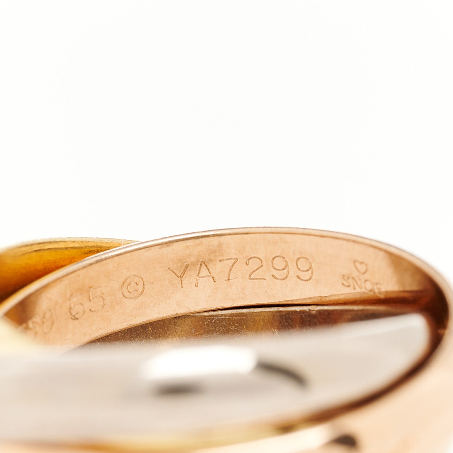 Cartier 18K Pink Yellow White Gold Classic Trinity Ring 55 7.25 6 of 6