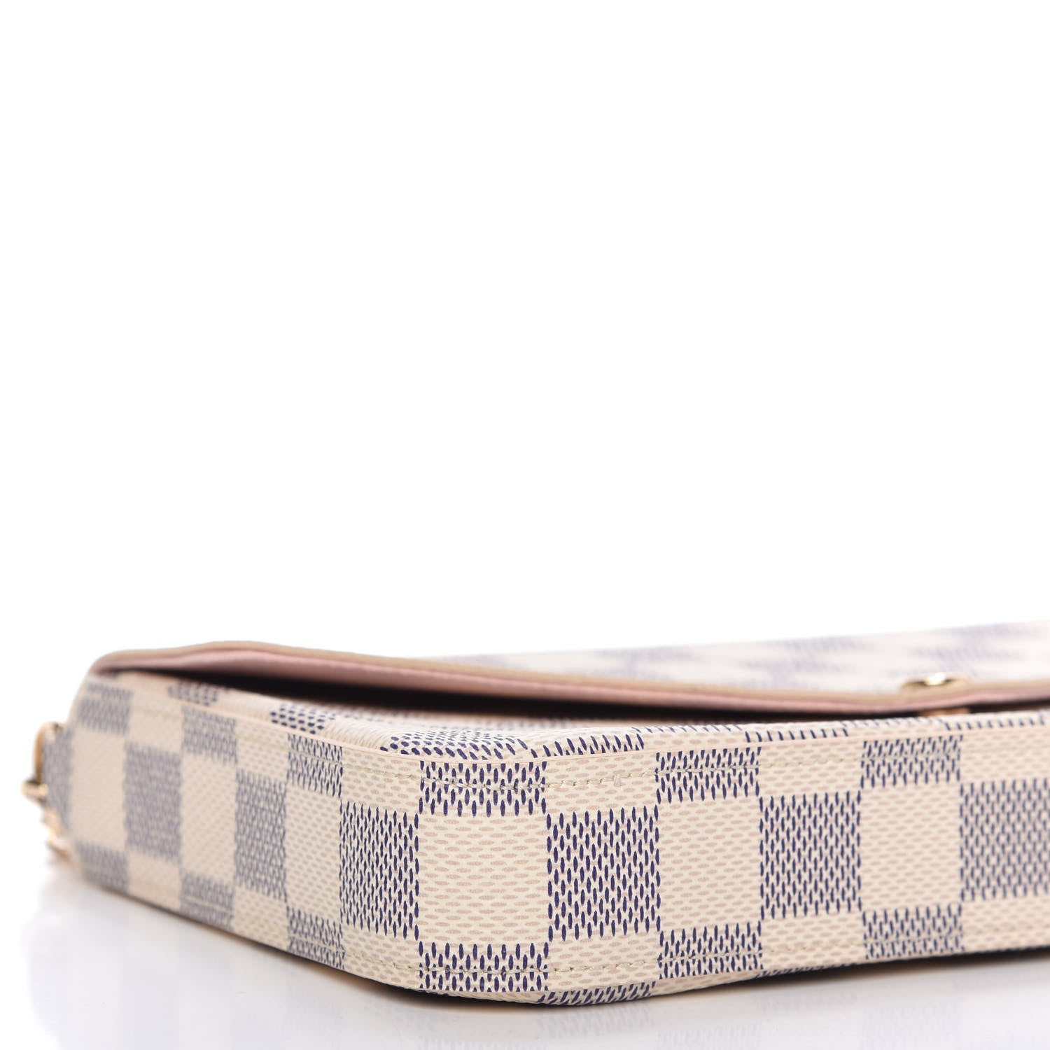 Louis Vuitton Damier Azur Pochette Felicie Chain Wallet Rose Ballerine 7 of 10